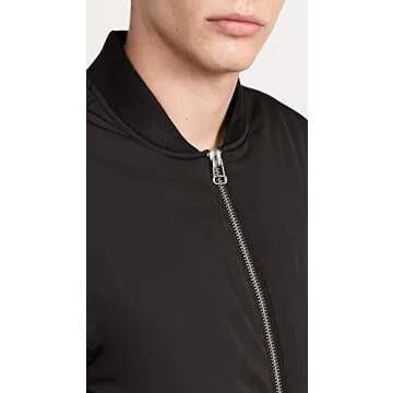 Vince Mens Zip Up Bomber,Black,L