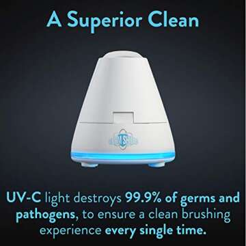 TAO Clean Germ Shield UV Toothbrush Sanitizer – Universal Cleaning Station that Accommodates all M...