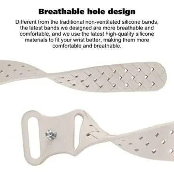 Silicone Braided Weave Bands Compatible with Apple Watch 38mm 40mm 41mm 42mm 44mm 46mm 45mm 49mm, Replacement Sport Breathable Strap for iWatch Series 10/9/8/7/6/5/4/3/2/1 Ultra SE Women Men, Starlight