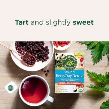 Traditional Medicinals Tea, Organic Everyday Detox Schisandra Berry, Supports Healthy Liver Function, Detox, 16 Tea Bags