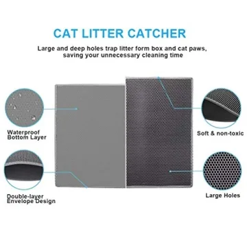 Pieviev Cat Litter Mat Double Layer Waterproof Urine Proof