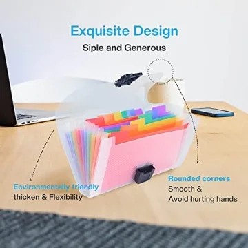 REEMTOO Mini Accordion File Organizer with 13 Pockets