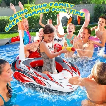 Sunleo Inflatable Pool Floats for Kids with Water Gun