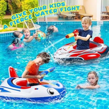 Sunleo Inflatable Pool Floats for Kids with Water Gun