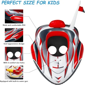 Sunleo Inflatable Pool Floats for Kids with Water Gun