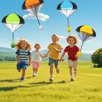 Pinkiwine 6 Pack Easter Eggs with Easter Parachute Toys Throwing Toy for Kids Boys Girls Easter Basket Stuffers Fillers Gifts Party Favors