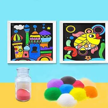 WYOMER Art Sand Colored Sand Art Kit Art Sand Scenic Sand Wedding Sand for Kids' Arts & Crafts, Sand Play DIY Drawing Sandbox Decorations and Crafty Collection Sand Bottles 1.9Lb,10 Colors