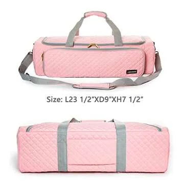AMOIGEE Carrying Case for Cricut Explore Air 2, Maker 3, Explore 3, Pink Storage Organizer for Cricu...