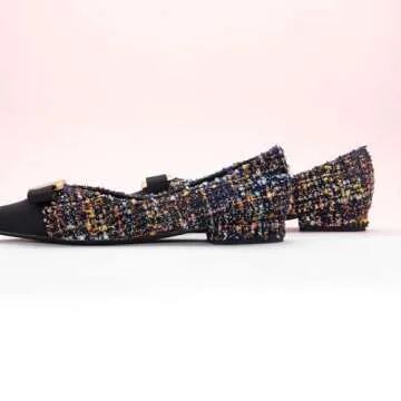 C.Paravano Women's Flats I Flat for Women Leather I Pointed Toe Flats I Ballet Flats for Women I Slip on Dressy Flats(Multicolor,Size 8.5)