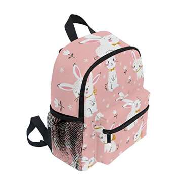 Toddler Kids Backpack Bunny Rabbit Pattern 12 Inch Preschool Backpack School Bag Mini Casual Daypack...
