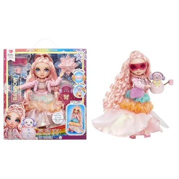 Rainbow High Winter Wonderland Bella - Pink 11” Fashion Doll with Magic Snow Hidden in Fashion Tha...