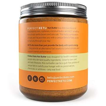 Perfect Keto Nut Butter Snack: Support Weight Management on Ketogenic Diet. Ketosis Superfood Raw Nuts|Cashew Macadamia Coconut Vanilla Sea Salt