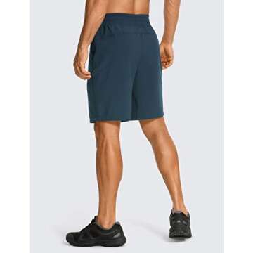 CRZ YOGA Men's Linerless Workout Shorts - 7'' Quick Dry for Running Sports Athletic Gym with Pockets...