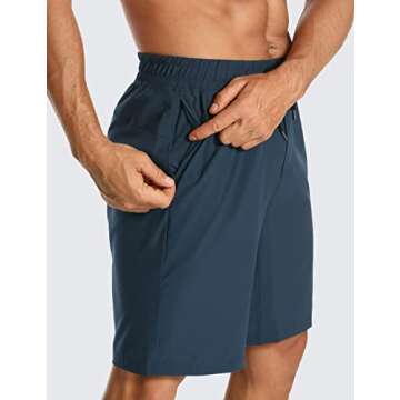 CRZ YOGA Men's Linerless Workout Shorts - 7'' Quick Dry for Running Sports Athletic Gym with Pockets Stelindigo Medium