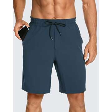 CRZ YOGA Men's Linerless Workout Shorts - 7'' Quick Dry for Running Sports Athletic Gym with Pockets Stelindigo Medium