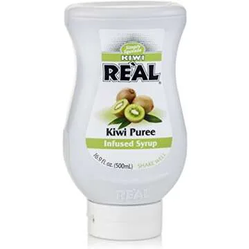 Kiwi Real, Kiwi Puree Infused Syrup 16.9 FL OZ Squeezable Bottle Pack of 1