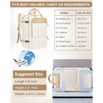 MATEIN 52L Carry on Backpack with USB Port for Women