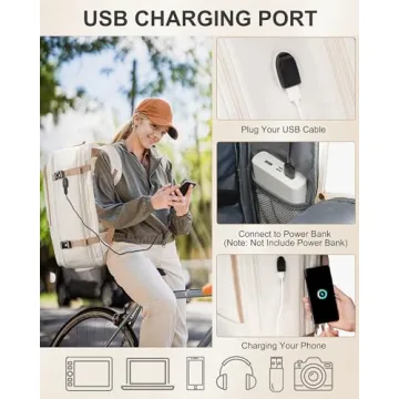 MATEIN 52L Carry on Backpack with USB Port for Women