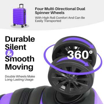 AnyZip 21" Carry On Luggage with USB Port & TSA Lock