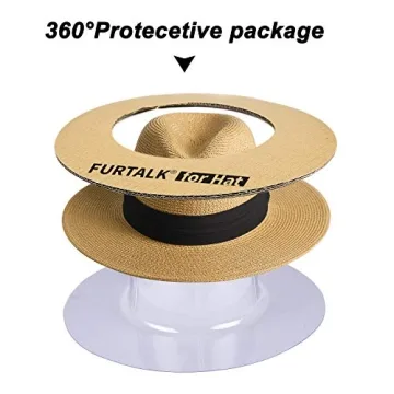 Womens Mens Wide Brim Straw Panama Hat Fedora Summer Beach Sun Hat UPF Straw Hat for Women