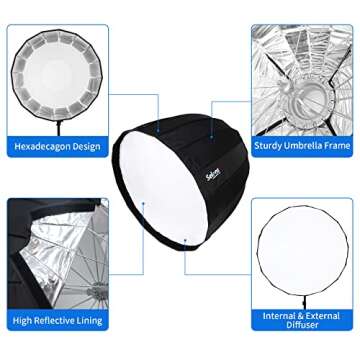 Selens 47.2"/120cm Umbrella Hexadecagon Softbox with Carrying Bag for Portrait or Product Photograph...