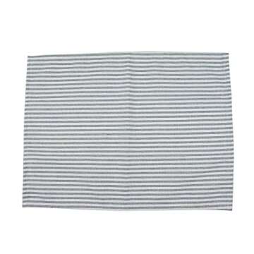 INFEI Plain Striped Cotton Linen Blended Dinner Cloth Napkins - Set of 12 (40 x 30 cm) - for Events & Home Use (Ocean)