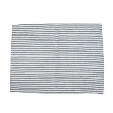 INFEI Plain Striped Cotton Linen Blended Dinner Cloth Napkins - Set of 12 (40 x 30 cm) - for Events & Home Use (Ocean)