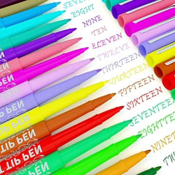 Vibrant Sunacme 35 Color Felt Tip Pens for Art & Journaling