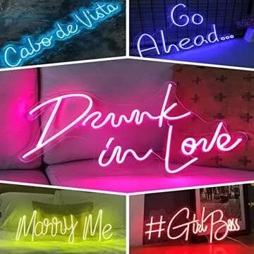 Brochao Custom Led Neon Signs for Wall, Home, Office, Neon Light Design for Wedding, Engagement, Christmas, Party Decor，Neon Light Signs Gift for Girlfriend, Children，40" Length,1 Row Text