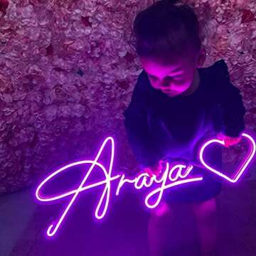 Brochao Custom Led Neon Signs for Wall, Home, Office, Neon Light Design for Wedding, Engagement, Christmas, Party Decor，Neon Light Signs Gift for Girlfriend, Children，40" Length,1 Row Text