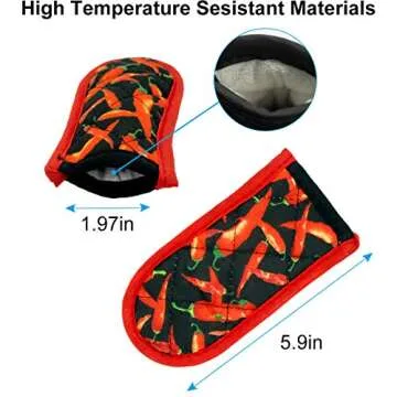 Evoio Cast Iron Skillet Handle Covers, Pot Handle Covers Heat Resistant, Heat Resistant Pan Pot Skillet Hot Handle Holder Sleeves Mitt Cover for Kitchen, BBQ and Baking Cookware (4-Pack Red Peppers)