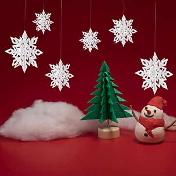 3D White Snowflake Garland for Winter Wonderland Decor