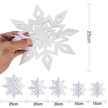 3D White Snowflake Garland for Winter Wonderland Decor