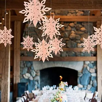 3D White Snowflake Garland for Winter Wonderland Decor
