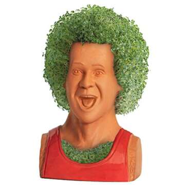 Chia Pet Richard Simmons with Seed Pack, Decorative Pottery Planter, Easy to Do and Fun to Grow, Novelty Gift, Perfect for Any Occasion