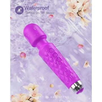 Vibrator Wand, Female Adult Sex Toys, Vibrators for Her, Wand Massager, Clit Stimulator Sex Toy, Dildo, with 8 Speeds of Pleasure & 20 Patterns, Powerful (Classic Purple)