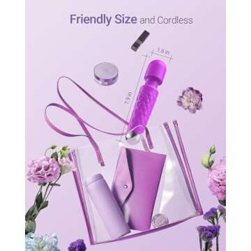 Vibrator Wand, Female Adult Sex Toys, Vibrators for Her, Wand Massager, Clit Stimulator Sex Toy, Dildo, with 8 Speeds of Pleasure & 20 Patterns, Powerful (Classic Purple)