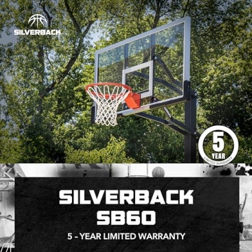 Silverback 60" Basketball System with Adjustable Glass Backboard