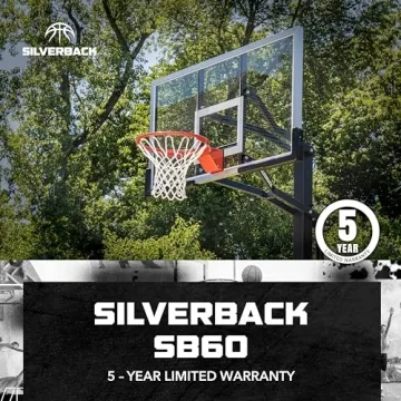 Silverback 60" Basketball System with Adjustable Glass Backboard