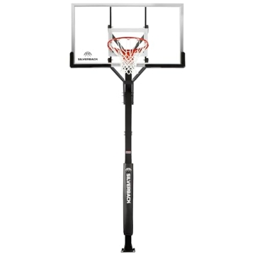 Silverback 60" Basketball System with Adjustable Glass Backboard