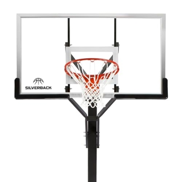 Silverback 60" Basketball System with Adjustable Glass Backboard