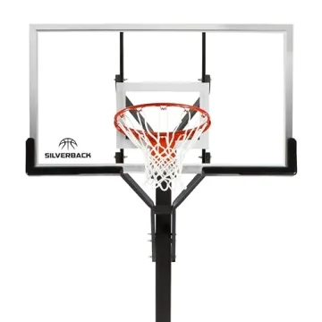 Silverback 60" Basketball System with Adjustable Glass Backboard
