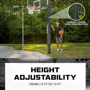 Silverback 60" Basketball System with Adjustable Glass Backboard