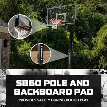 Silverback 60" Basketball System with Adjustable Glass Backboard