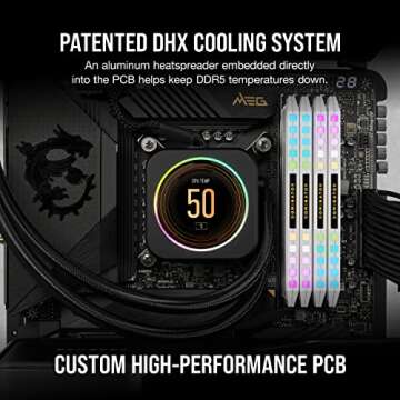 CORSAIR DOMINATOR PLATINUM RGB DDR5 RAM 32GB (2x16GB) 5200MHz CL40 Intel XMP iCUE Compatible Computer Memory - White (CMT32GX5M2B5200C40W)