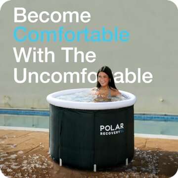 Polar Recovery Tub/Portable Ice Bath for Cold Water Therapy Training/an Ice Bathtub for Athletes - Adult Spa for Ice Baths and Soaking - Outdoor Cold Therapy tub (Black XL)