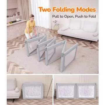 Dripex Foldable Playpen, Extra Large Baby Playpen, 71"×69" Play Yard for Baby, Safe Anti-Fall Baby Gate Playpen, Baby Fence with Breathable Mesh, Indoor & Outdoor Kids Activity Center, Ash Grey