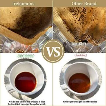 Irekamons Unbleached #4 Coffee Filters for Pure Coffee