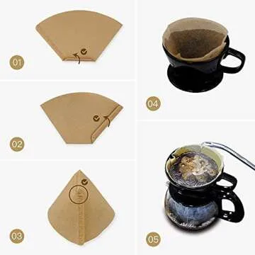 Irekamons Unbleached #4 Coffee Filters for Pure Coffee