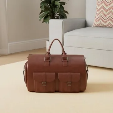 Seyfocnia Waterproof Leather Garment Bag Travel Essential